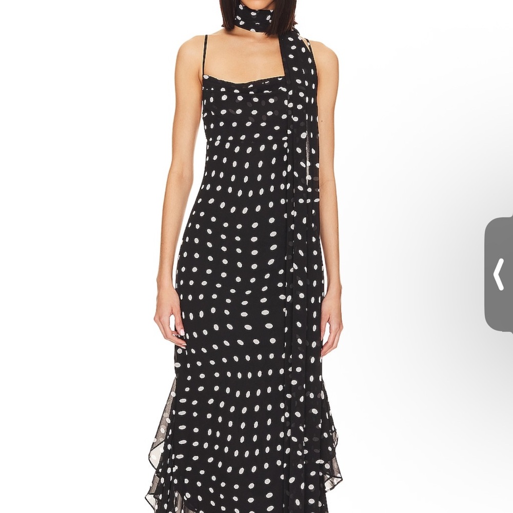 Elegant Black and White Polka Dot Dress